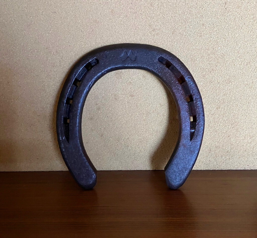 蹄鉄を玄関に飾った写真